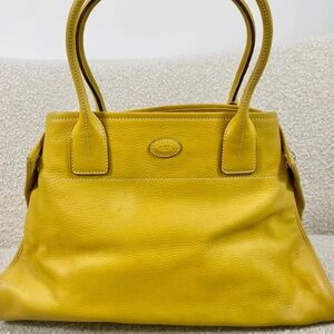 Authentic Tods Yellow Leather Tote Bag